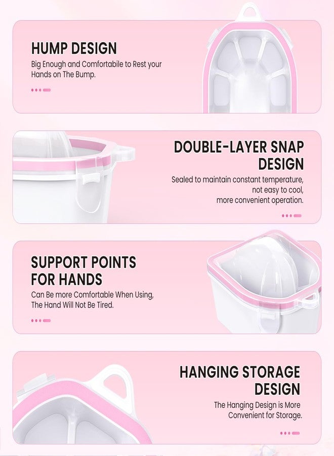 Yokilly Hand Toe Nail Soaking Bowl: 12PCS Large Size Hand & Foot Nail Soak Off Bowl for Nail Lovers - Acetone Proof Toe Soaking Tray with Manciure Pedicure Tools for Dip Powder Gel Polish Remover(Pink, White) - Image 4